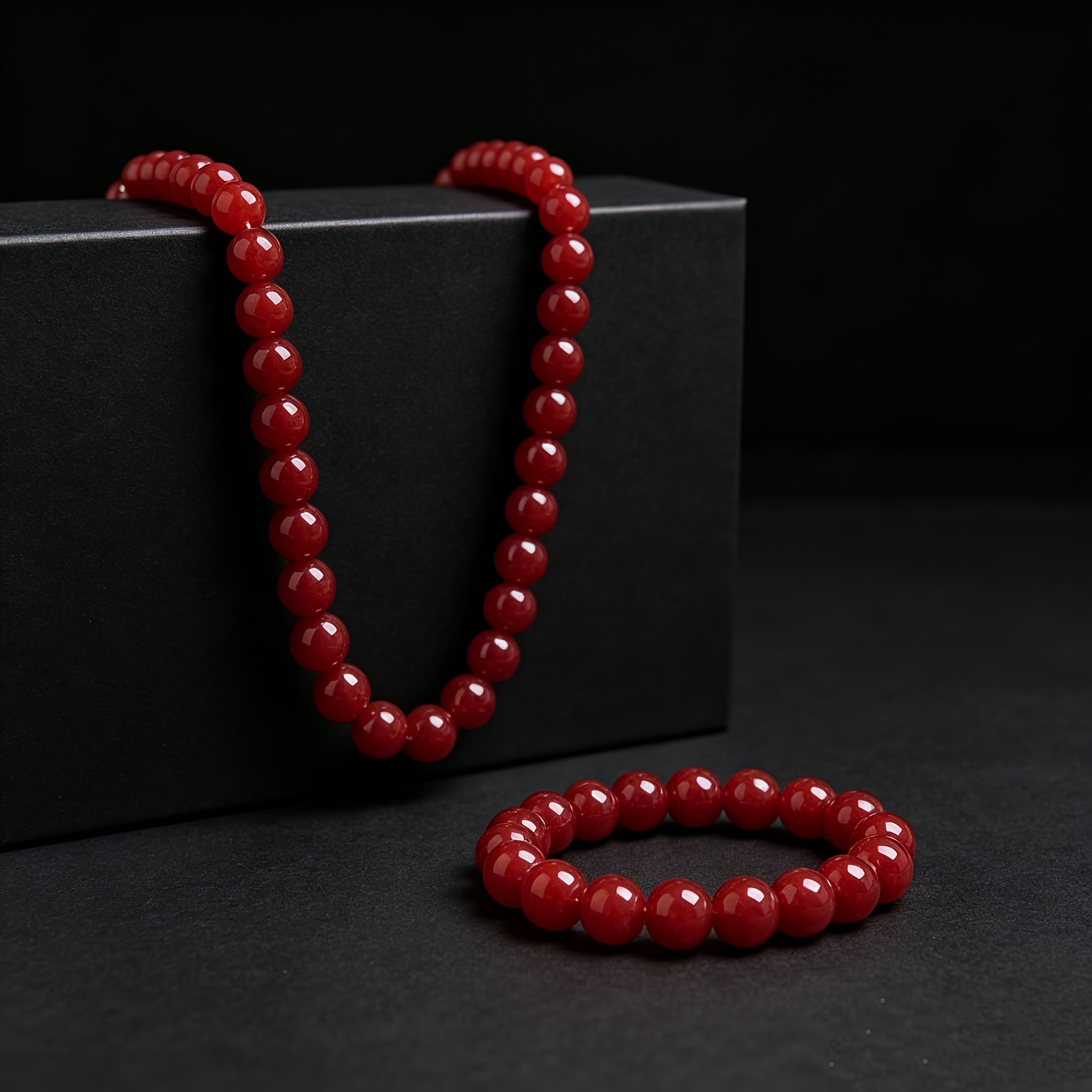 Bohemian Natural Red Agate Beads Necklace & Bracelet Set